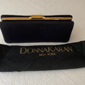 Donna Karan elegant evening black clutch.